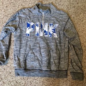 VS PINK Halfzip Sweatshirt (Tropical Print)